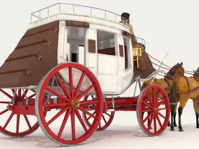 Horse Carriage 2 - 4K 3D model