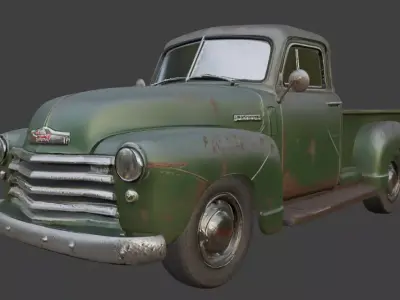 Vintage Rusty Pickup Truck 3D Model 3D model 12