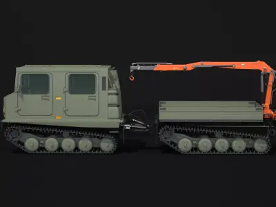 Bandvagn Bv 206 Crane Trailer 3D model