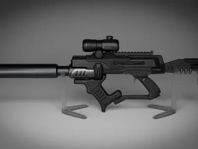 AssaultRifle-001 Low-poly 3D model