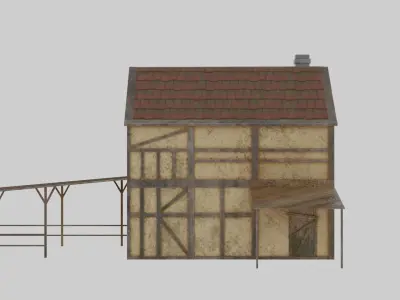Medieval House Low-poly 3D model shop