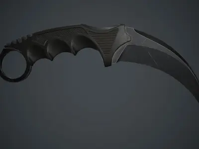 Military Karambit Knife PBR Game Ready Low-poly 3D model