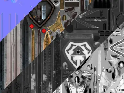 DA W1 01 Twylin Blade - dual wield sword with buckler Low-poly 3D model