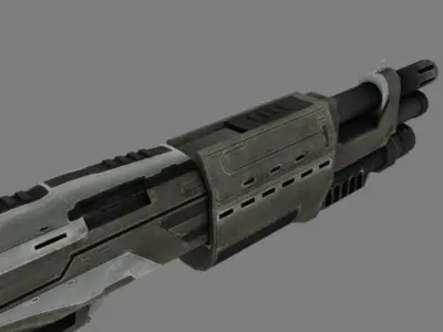 Modern Shotgun low-poly 3D Model Low-poly 3D model