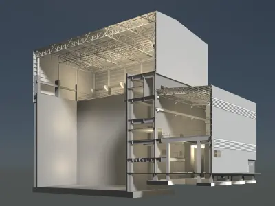 Industrial building in section cut 25i14 3D model