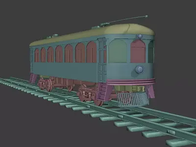 1920s electric railcar 3D model
