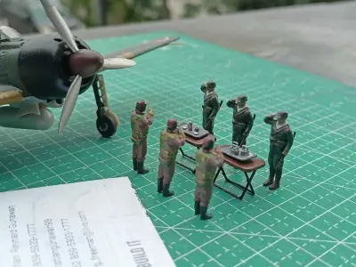 WWII Japanese officers and pilots ritual ceremony 3D print model