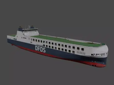 DFDS Ro-Ro Cargo Ship Low-poly 3D model