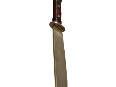 Rustic Combat Knife Low-poly 3D model