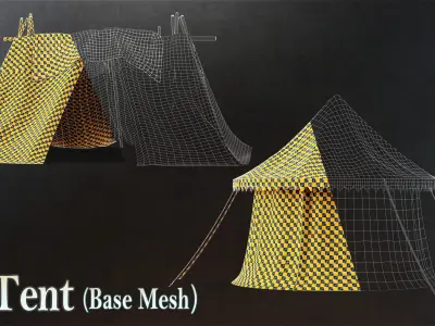 10 TENT - Base Mesh Low-poly 3D model