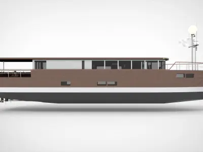 Wooden Yacht Solar Panel 3D model