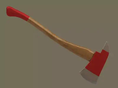 Fire axe Low-poly 3D model shop