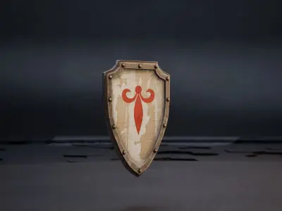 Medieval shield pack Low-poly 3D model purchase