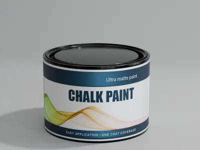 Plastic Paint Can 350ml  Realistic Packaging 3D Model PBR  Lid 3D model