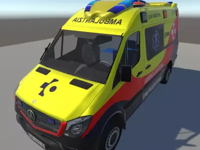 Mercedes Benz Sprinter SACYL Ambulance FBX Model  Low-poly 3D model