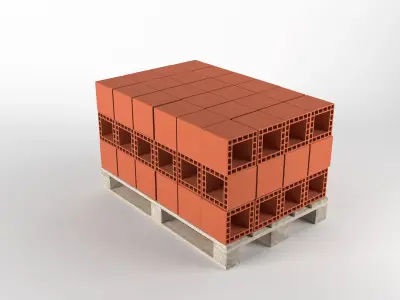 Wall Brich on pallet 3D model Low-poly 3D model