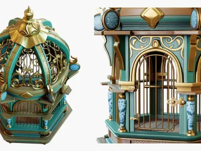 Birdcage Fancy Low-poly 3D model