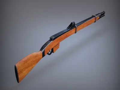 Old Rifle Gun Low-poly 3D model