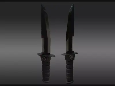 Sci-Fi Combat Knife Low-poly 3D model