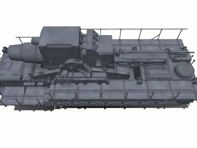 Karl-Gerat Self-Propelled Siege Mortar Low-poly 3D model