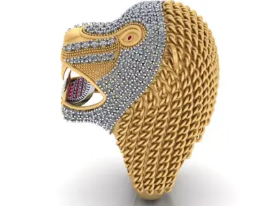 Lion antique Ring 3d Print STL file  3D print model