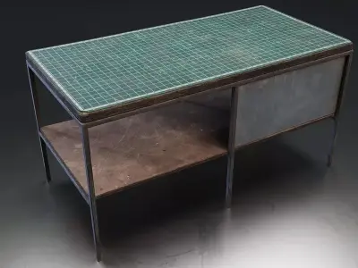 Industrial Cutting Table Low-poly 3D model