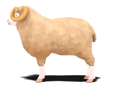Sheep - Stylized Low-poly 3D model