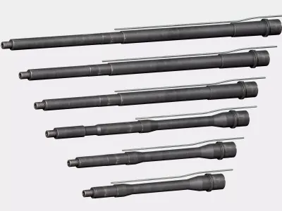 AR15 M4A1 Modular Barrel Kit Customizable Low-poly 3D model