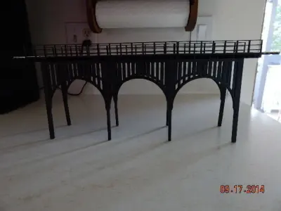 HO Train Bridge with Lower Supports - 15 inch 3D print model