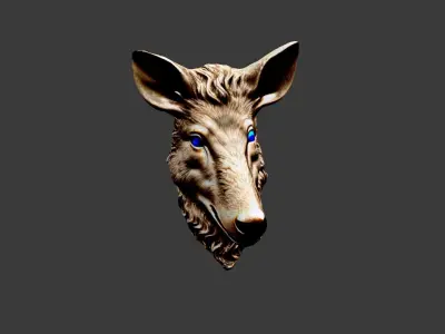 Animal Head Low-poly 3D model 4