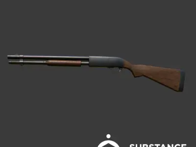 SHOTGUN WEAPON Low-poly 3D model