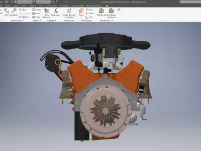 V8 Engine Assembly 3D Model 3D model