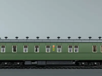 6-axles railcar-salon Low-poly 3D model