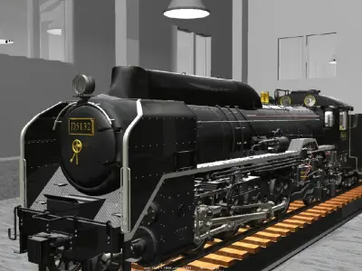 Steam locomotive D51 3D model