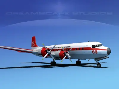 Douglas DC-7C Cal Dep Forestry 3D model