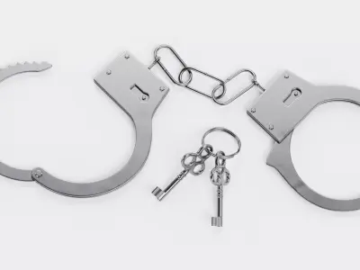 Handcuffs with Keys - Realistic Metal Restraint Set 3D model