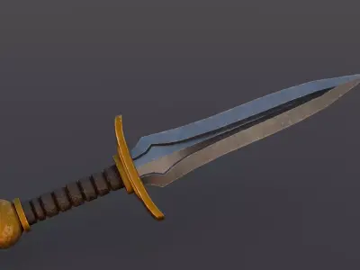  Battle Dagger low poly  Free low-poly 3D model