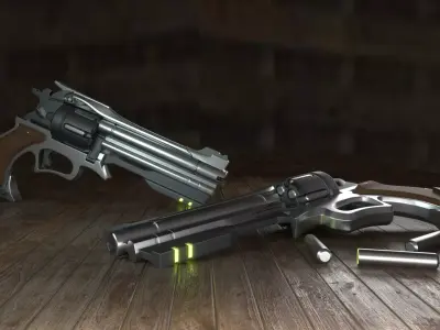 Revolver two revolvers Free 3D model