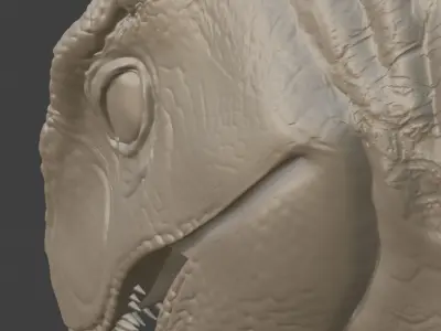 RAPTOR HEAD TROPHY FAN ART 3D print model