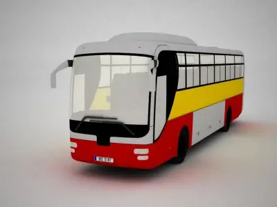 Bus City Low-poly 3D model