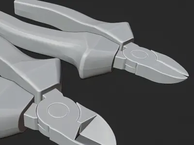 Cutting Pliers or Nipplers - Cortacables Low-poly 3D model