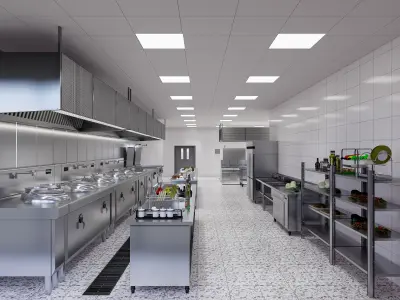 Commercial Kitchen 3 3D model purchase