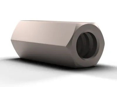 Coupling Nut  Low-poly 3D model