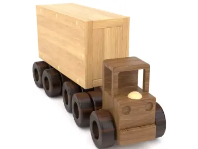 Wooden toy truck 19 3D model