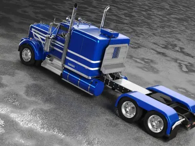 Kenworth W900 A 1981 Low-poly 3D model