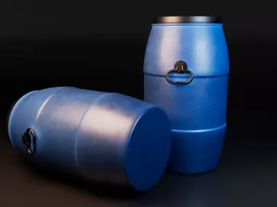 Plastic Barrel Free low-poly 3D model