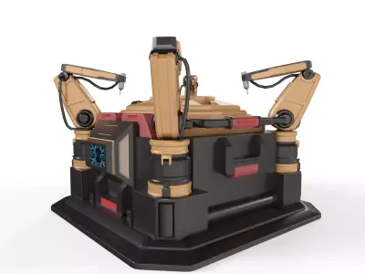 Sci-Fi Drone Launchpad - Deployment Crate Low-poly 3D model