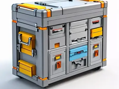 SciFi Rolling Storage Container Low-poly 3D model
