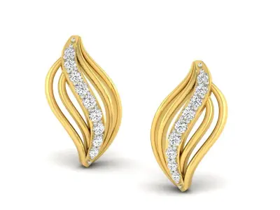 curve style earring pendent set 3D print model