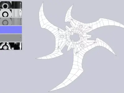 Scifi shuriken Low-poly 3D model